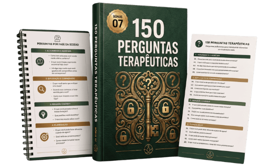 Mockup do bônus Banco com 150 Perguntas Terapêuticas